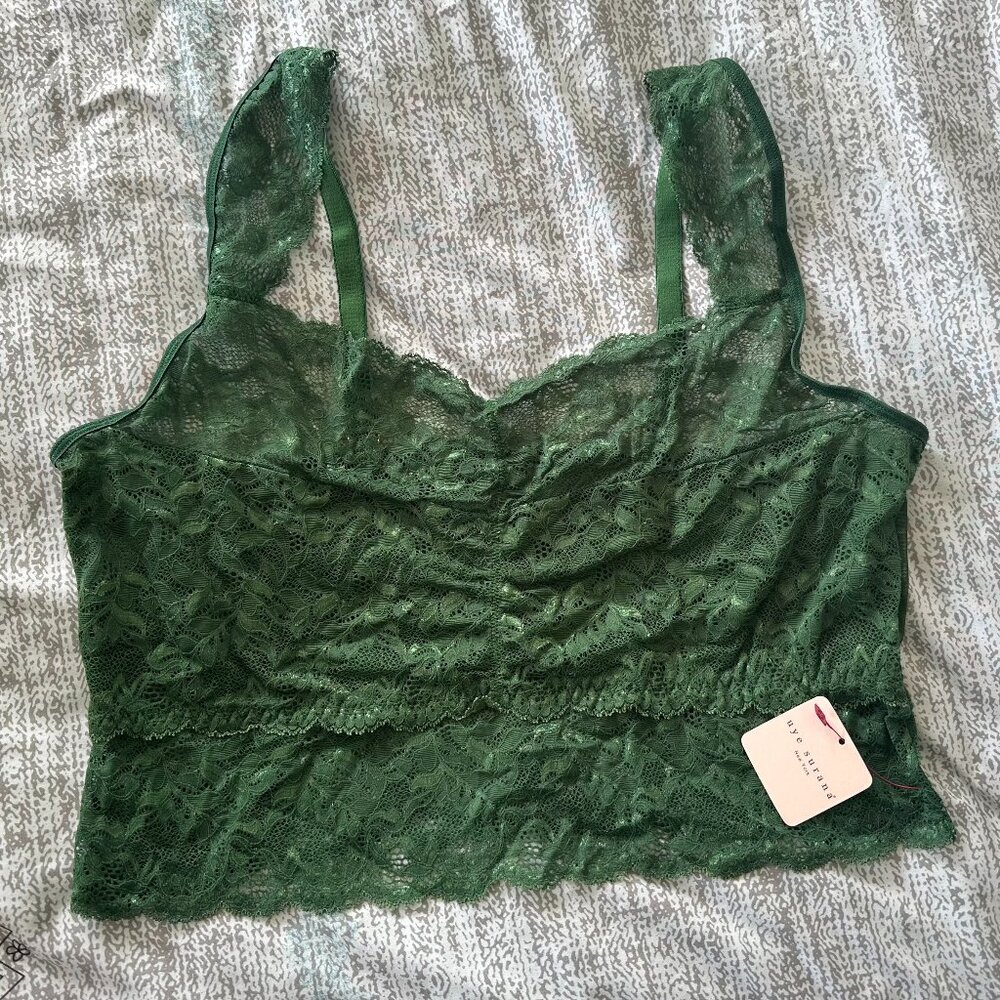 Uye Surana Lacey Everyday Crop Cami in Forest 2X/3X New W/Tags